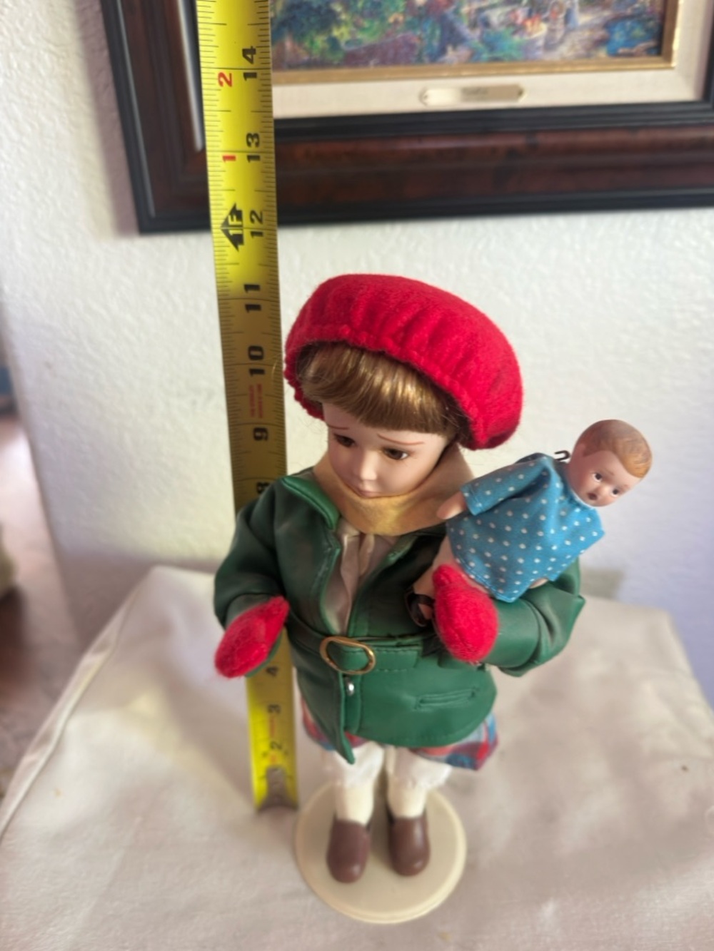 WInter -  Doll with Green Jacket, Red Hat & Mittens - Kids Toy - Picture 3 of 6